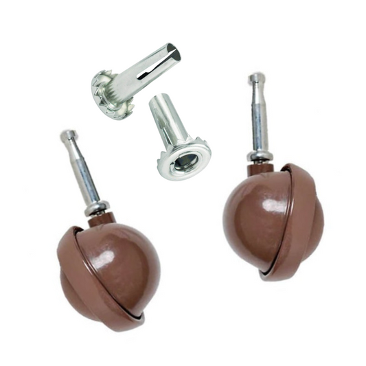 Pair of Beige Orbital Shepherd 50mm Castors (46) Socket